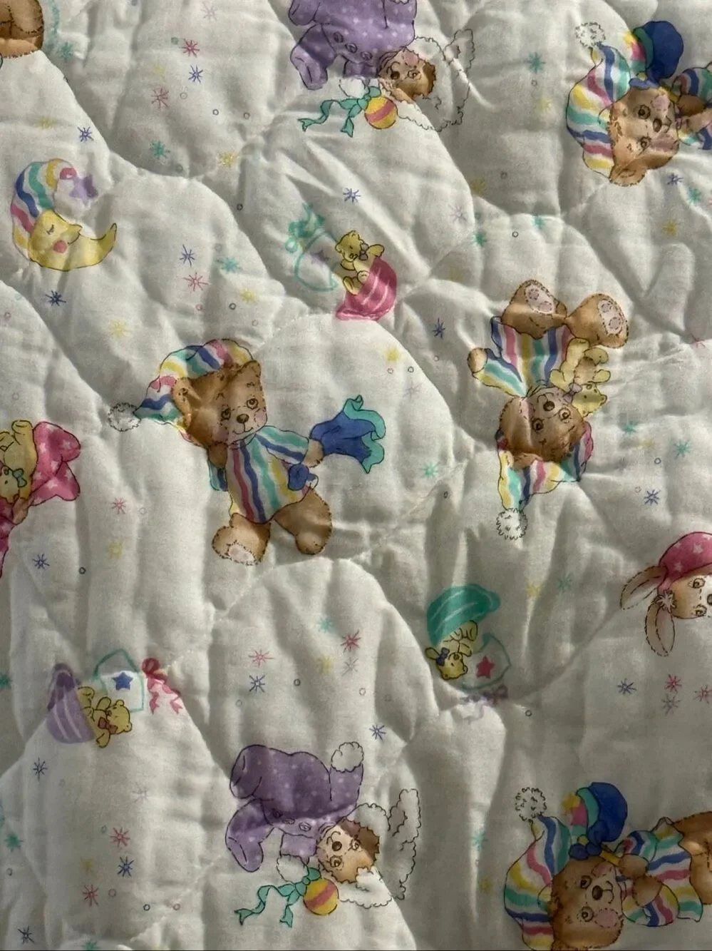 Vintage Teddy  Beddy Bear Sleepy Time Baby Crib Comforter